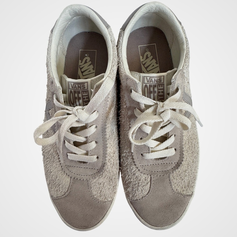 Vans Bold NI Hairy Suede Sneakers Marshmallow True White Low Top Shoes